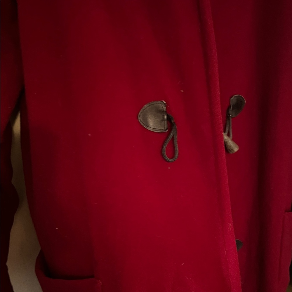 Eddie Bauer Red Toggle Button Coat - image 4